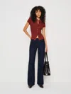 Reformation Raelynn Knit Top In Burgundy