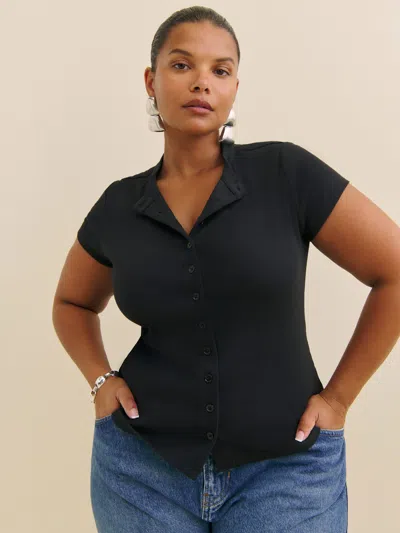 Reformation Raelynn Knit Top Es In Black