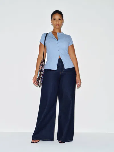 Reformation Raelynn Knit Top Es Blue 3x