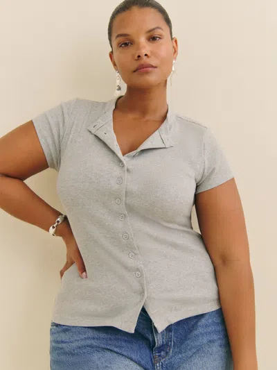 Reformation Raelynn Knit Top Es In Heather Grey