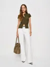 Reformation Raelynn Knit Top In Green