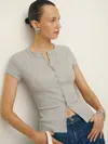 Reformation Raelynn Knit Top In Heather Grey