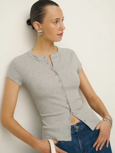 Reformation Raelynn Knit Top In Heather Grey
