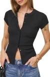 Reformation Raelynn Knit Top In Black