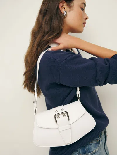 Reformation Rafaella Shoulder Bag In Bianco Leather