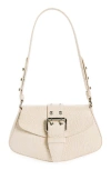 Reformation Rafaella Shoulder Bag In Milk Micro Croc-emboss