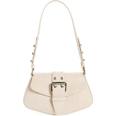 Reformation Rafaella Shoulder Bag In Milk Micro Croc-emboss