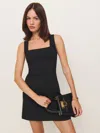 Reformation Celosia Sleeveless Linen Minidress In Black