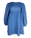 Reformation Ramone Linen Dress In Blue