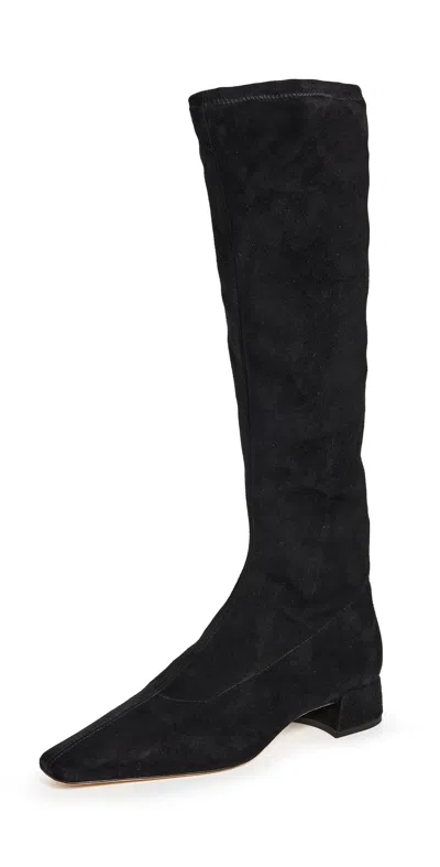 REFORMATION RAVEN KNEE BOOTS BLACK SUEDE 