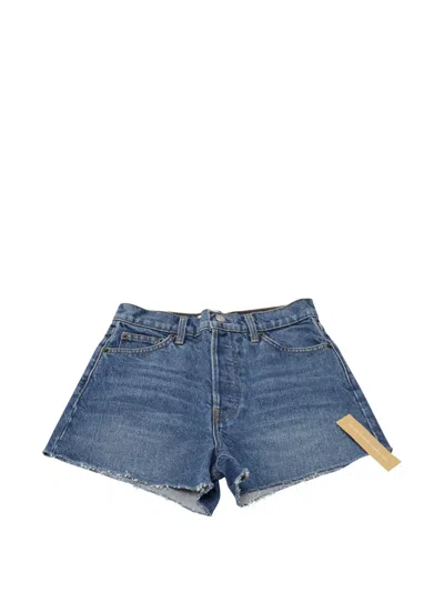 Pre-owned Reformation Raw-hem Shorts In Blue
