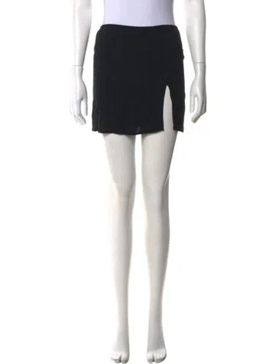 Pre-owned Reformation Raw-edge Trim Mini Skirt In Black