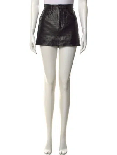 Pre-owned Reformation Raw-edge Trim Mini Skirt In Black