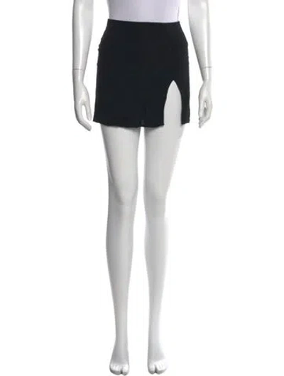 Pre-owned Reformation Raw-edge Trim Mini Skirt In Black