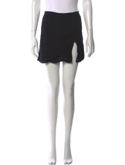 Pre-owned Reformation Raw-edge Trim Mini Skirt In Black