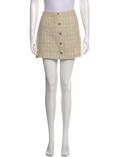 Pre-owned Reformation Raw-edge Trim Mini Skirt In Neutral