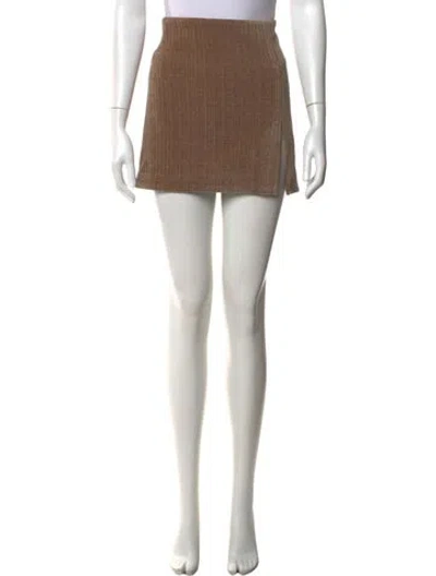 Pre-owned Reformation Raw-edge Trim Mini Skirt In Neutrals