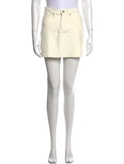 Pre-owned Reformation Raw-edge Trim Mini Skirt In Neutrals