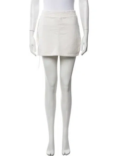 Pre-owned Reformation Raw-edge Trim Mini Skirt In Neutrals