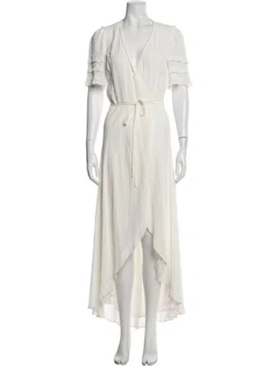 Pre-owned Reformation Raw-edge Trim Robe In Neutrals/white