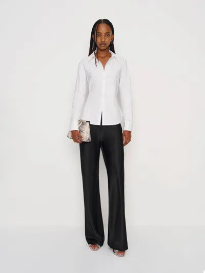 Reformation Raya Fitted Shirt Ivory 12 In White