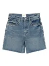 Reformation Raye Mid Rise 6 Relaxed Jean Shorts Chesapeake Studded In Blue