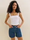 Reformation Raye Mid Rise 6" Relaxed Jean Shorts In Cleary