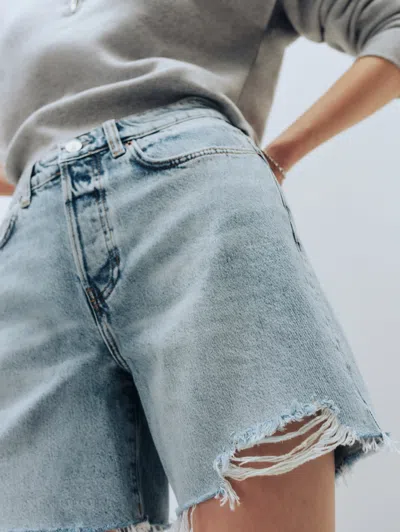 Reformation Raye Mid Rise Relaxed Jean Shorts In Tenaya