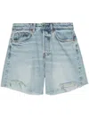 Reformation Raye Mid-rise Denim Shorts In Blue