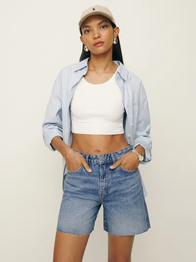 Reformation Raye Mid Rise Relaxed Jean Shorts In Colorado