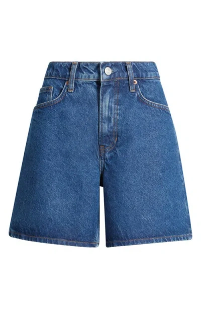 Reformation Raye Relaxed Denim Shorts In Blue