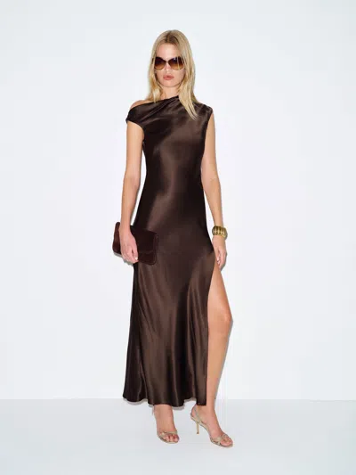Reformation Razele Silk Dress Brown 10