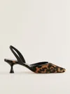 Reformation Whitnee Slingback Heels Leopard Mesh In Leopard Haircalf