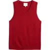 Reformation Wren Cotton V-neck Tank In Crimson