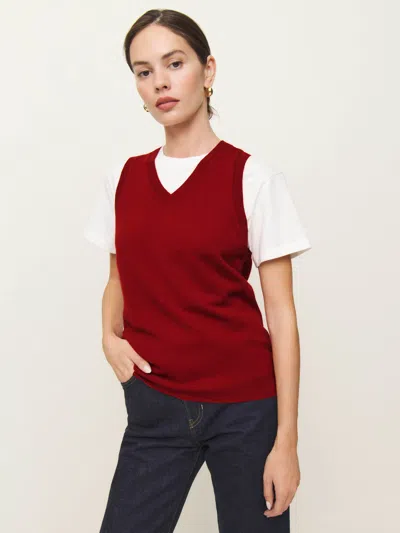 Reformation Reese Cashmere Tank Crimson