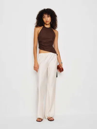 Reformation Reese Linen Top In Brown