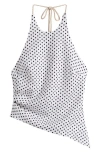 Reformation Reese Linen Top Eclipse Dot In White