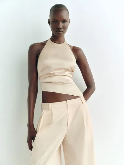Reformation Top En Soie Reese Ivoire 34