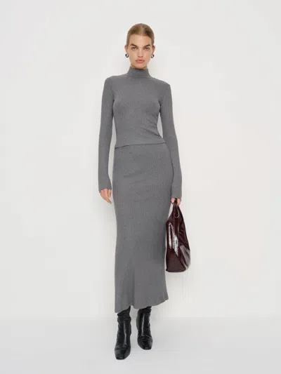 Reformation Reggie Knit Two Piece Grey Xs In Gray