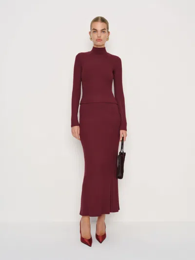 Reformation Reggie Knit Two Piece Purple Xs In Burgundy
