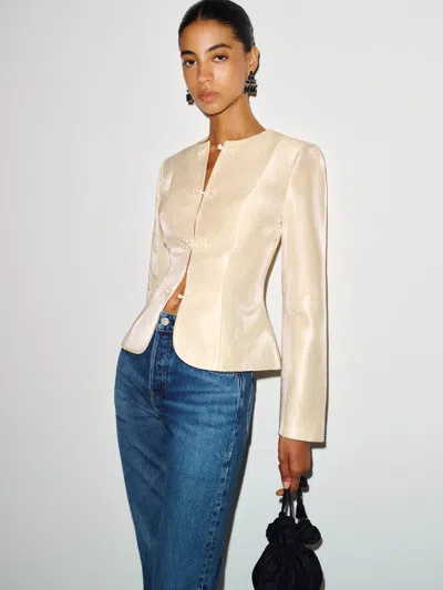 Reformation Regin Jacket Ivory Large