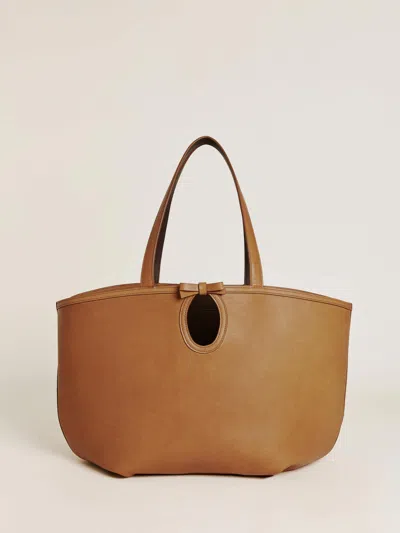 Reformation Regina Tote Bag In Cognac Leather