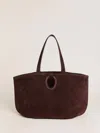 Reformation Regina Tote Bag In Espresso Suede