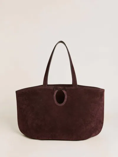 Reformation Regina Tote Bag In Espresso Suede