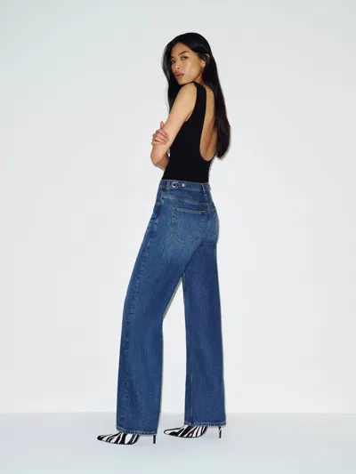 Reformation Reisa Adjustable Waist Baggy Jeans Blue Denim 33