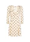 Reformation Remi Polka-dot Georgette Mini Dress In Neutral