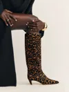 Reformation Remy Knee Boot In Leopard Haircalf