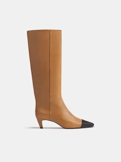 Reformation Remy Knee Boot Natural 5 In Brown