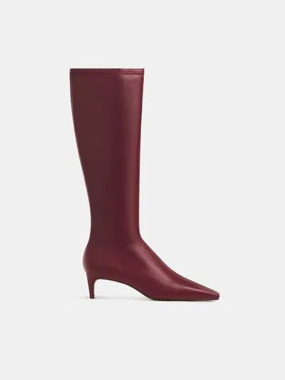 Reformation Remy Stretch Knee Boot Red 5