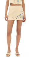 Reformation Ren Linen Skirt Parmesan In Neutral
